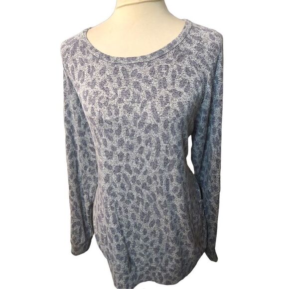 Buffalo David Britton gray pullover leopard print sweater Size L - Picture 2 of 14